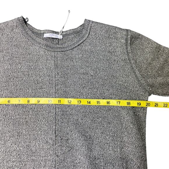 Zara Marled Grey Raw Edge Knit Dress Size Large Lagenlook Minimal Timeless* - Picture 5 of 8